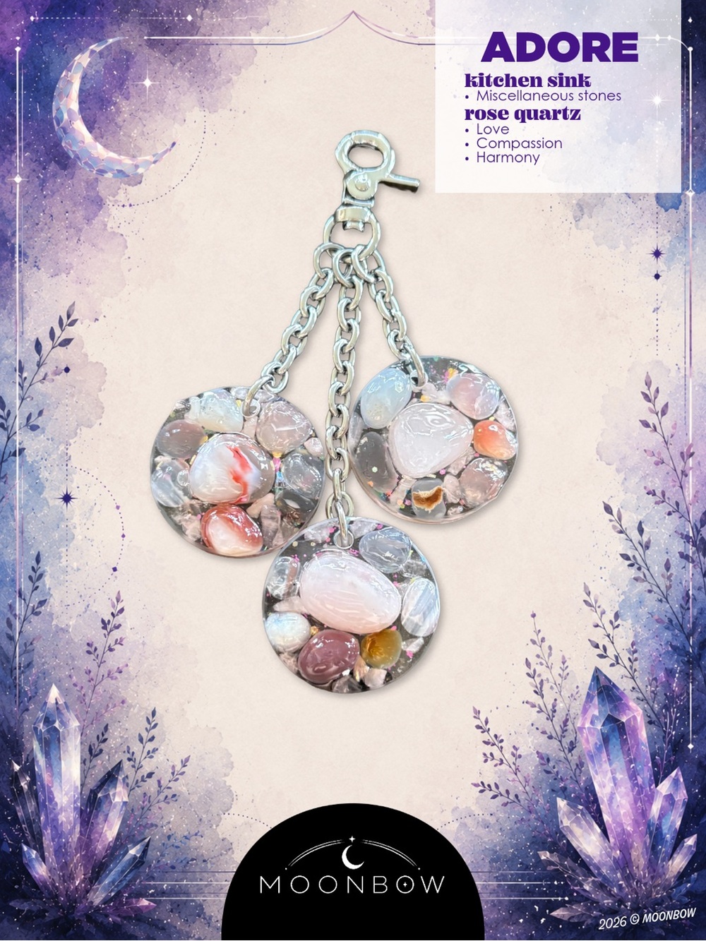 Moonbow ADORE Charm – Kitchen Sink, Rose Quartz